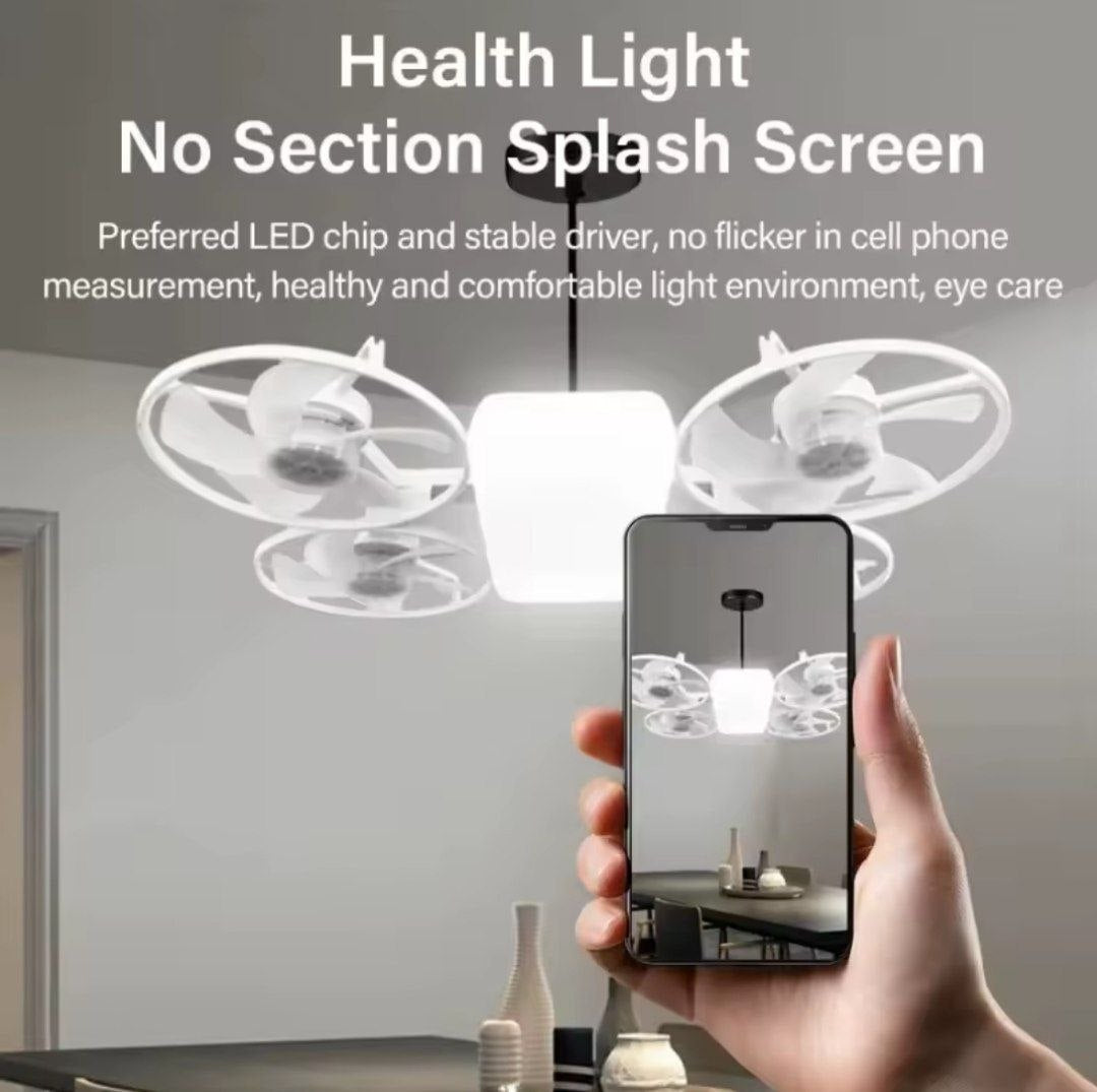 Ventilateur de plafond avec télécommande et éclairage intégré مروحة سقف على شكل طائرة بدون طيار مع إضاءة وجهاز تحكم عن بعد