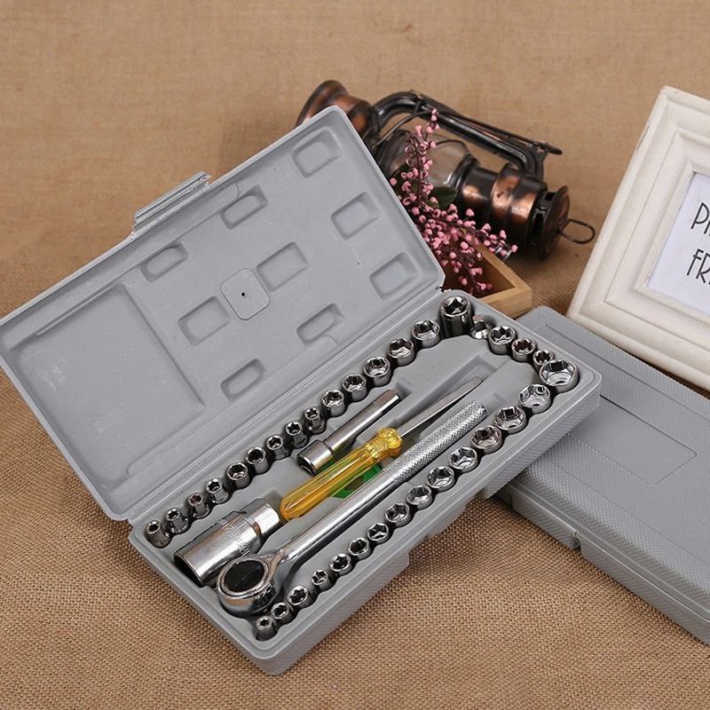 jeu de clés à douille et de cliquets 40pcs Combination socket