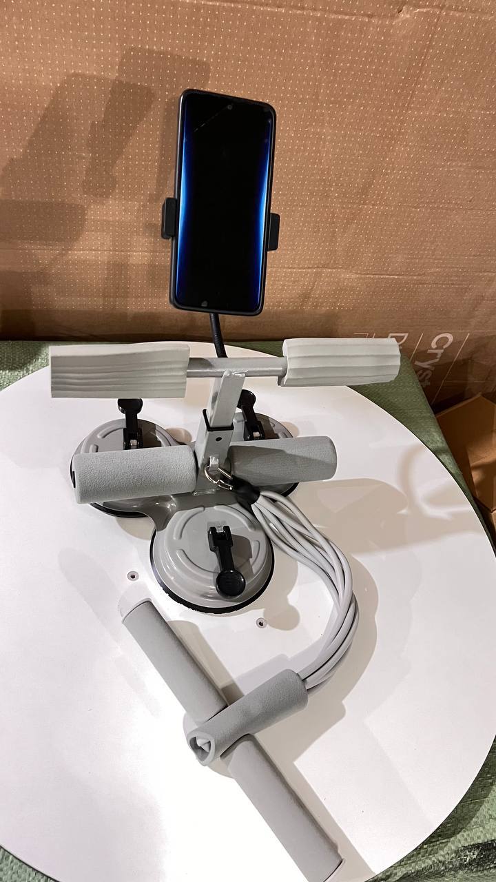 قضيب تمارين البطن، حامل أرضي محمول قابل للتعديل لتمارين البطن Barre d'abdominaux portable et réglable avec 2 ventouses puissantes et 1 bande de résistance