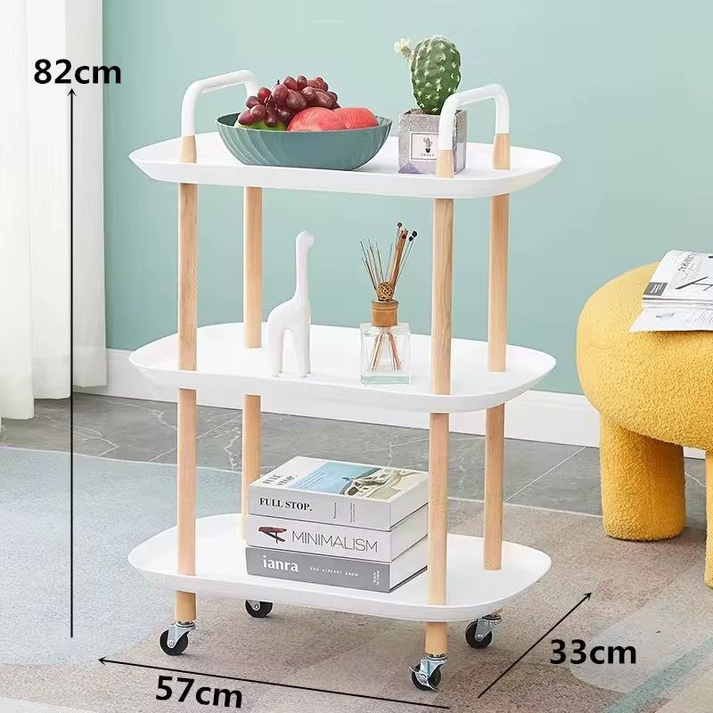عربة تخزين متعددة الأغراض بعجلات 3 أرفف Chariot de rangement multi-usages à roulettes 3 étagères
