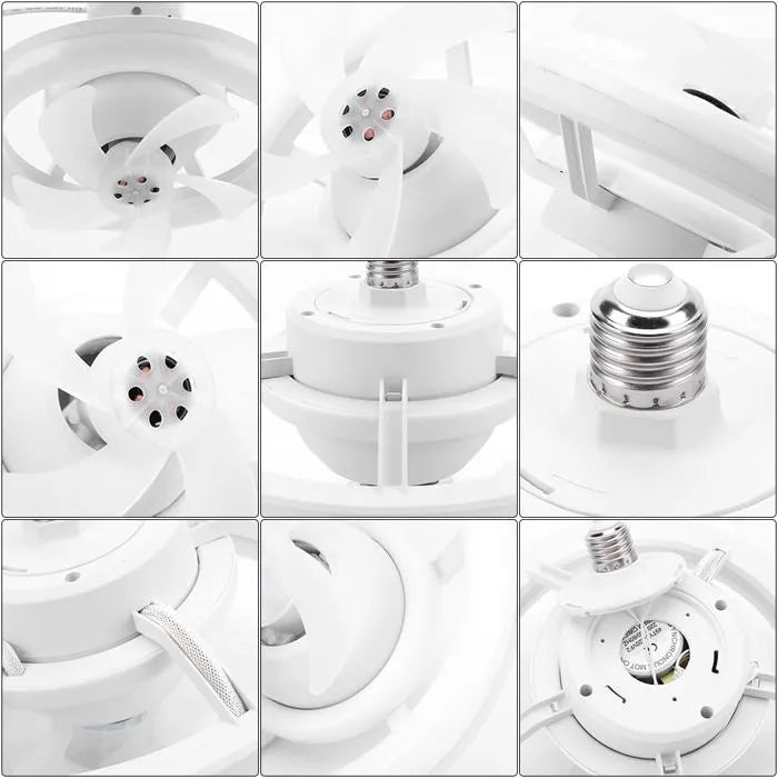 مروحة سقف مزودة بإضاءة مدمجة Ventilateur de plafond RGB avec douille E27 Ventilateur de plafond avec luminaire intégré