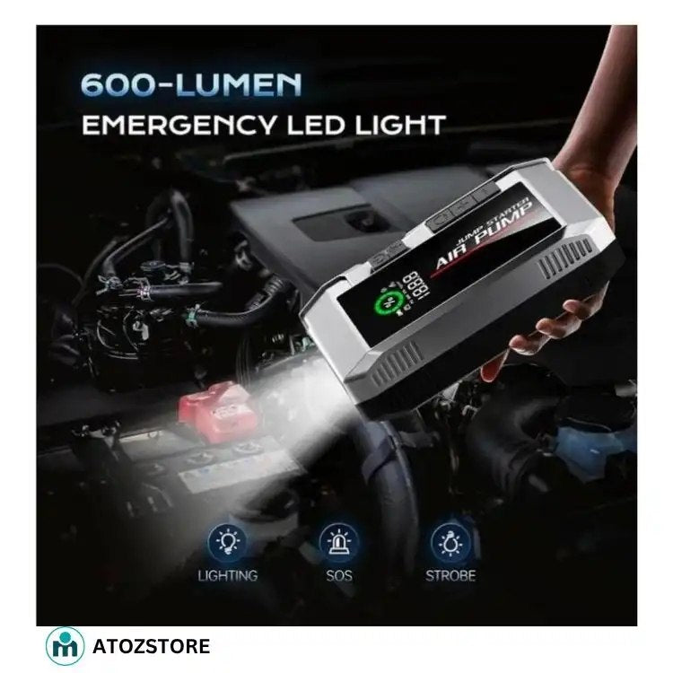 جهاز تشغيل السيارة وضاغط هواء Booster de démarrage et compresseur d'air 4-en-1