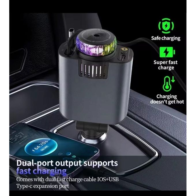 شاحن سيارة متعدد الوظائف 5 في 1 من ستارلايت Starlight Car Charger Chargeur de voiture multifonctionnel Starlight 5-en-1