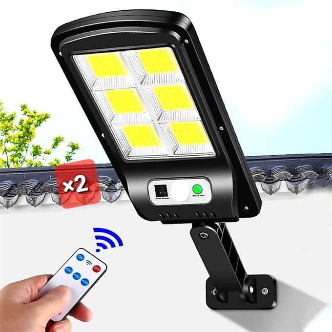 مصباح شمسي مع جهاز تحكم عن بعد Lampe solaire avec telecommande détection de mouvement étanche haute puissance