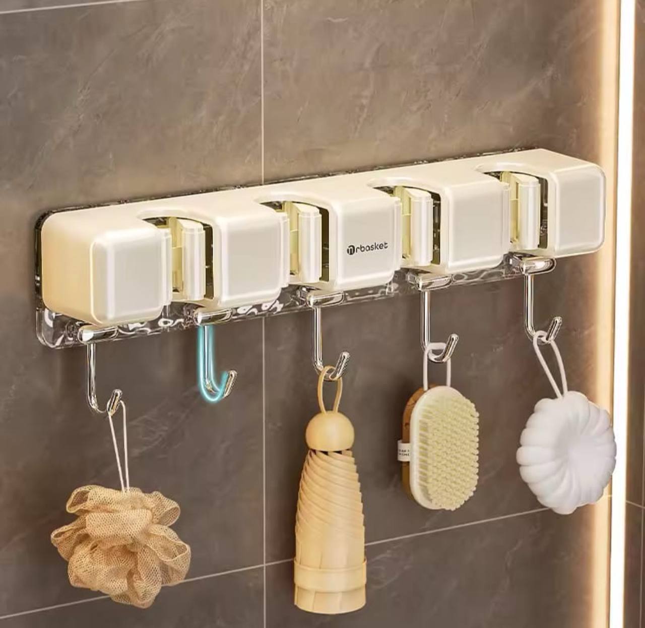 Support mural pour balai et serpillière auto-adhésif, support multifonction pour cuisine حامل مكنسة وممسحة مثبت على الحائط ذاتي اللصق، منظم مطبخ متعدد الوظائف