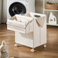 Corbeille à Linge Sale Pliable Mobile avec Panier Suspendu سلة غسيل متسخة قابلة للطي ومتنقل مع سلة معلقة