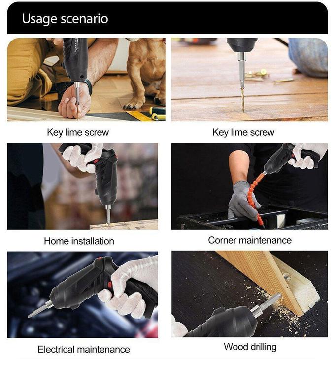 مفك براغي لاسلكي 4.2 فولت، مفك براغي لاسلكي صغير Visseuse sans fil 4,2 V, petite visseuse sans fil 3,5 Nm avec 47 accessoires