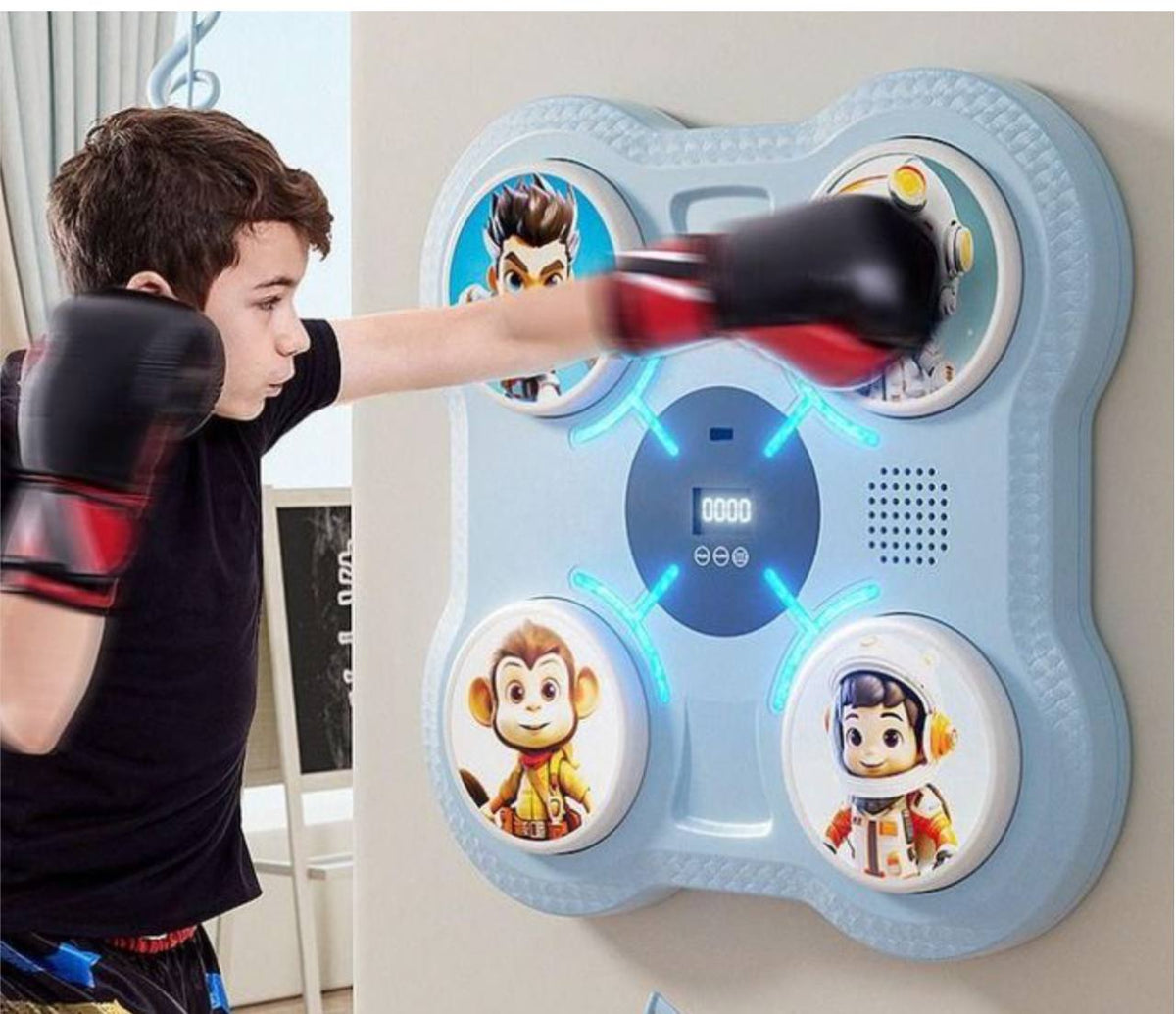 جهاز ملاكمة موسيقي تفاعلي يُثبَّت على الحائط للأطفال Machine de boxe musicale interactive murale pour enfants