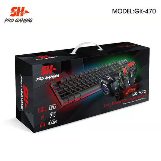 Gk-470 4in1 excellent gaming clavier- souris-casque et tapis