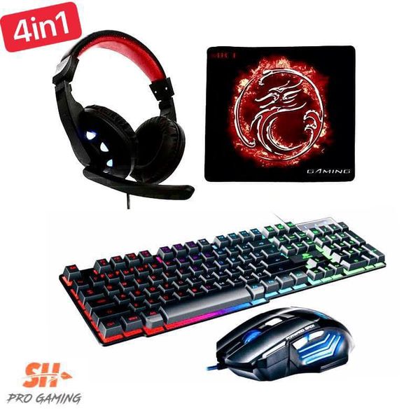 Gk-470 4in1 excellent gaming clavier- souris-casque et tapis