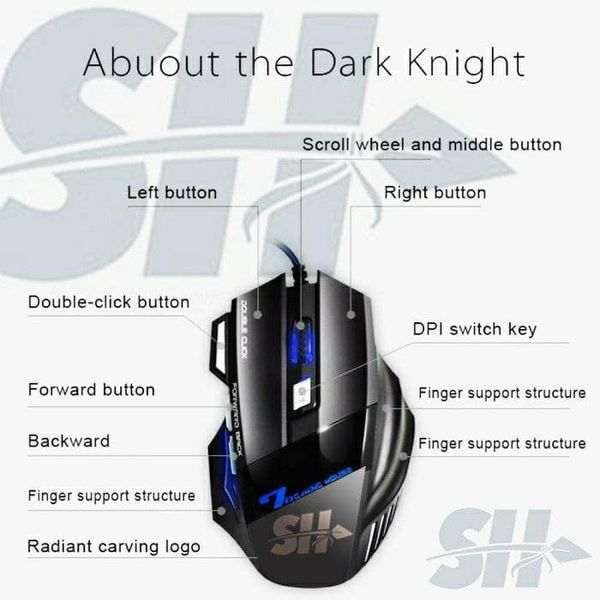 SH x7 souris gaming RGB 7 boutons