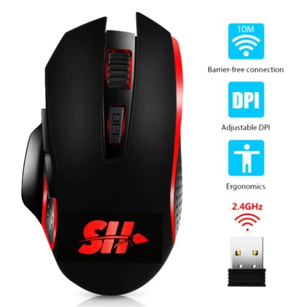 sh v7 souris gaming 2400 dpi rgb comforable precise double click 2.4G