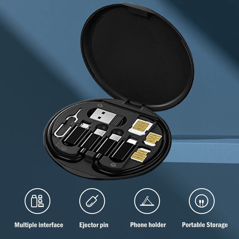 صندوق تخزين متعدد DaTa Cable Set 60W RC-190 USB Adapter Cable Conversion Storage Box