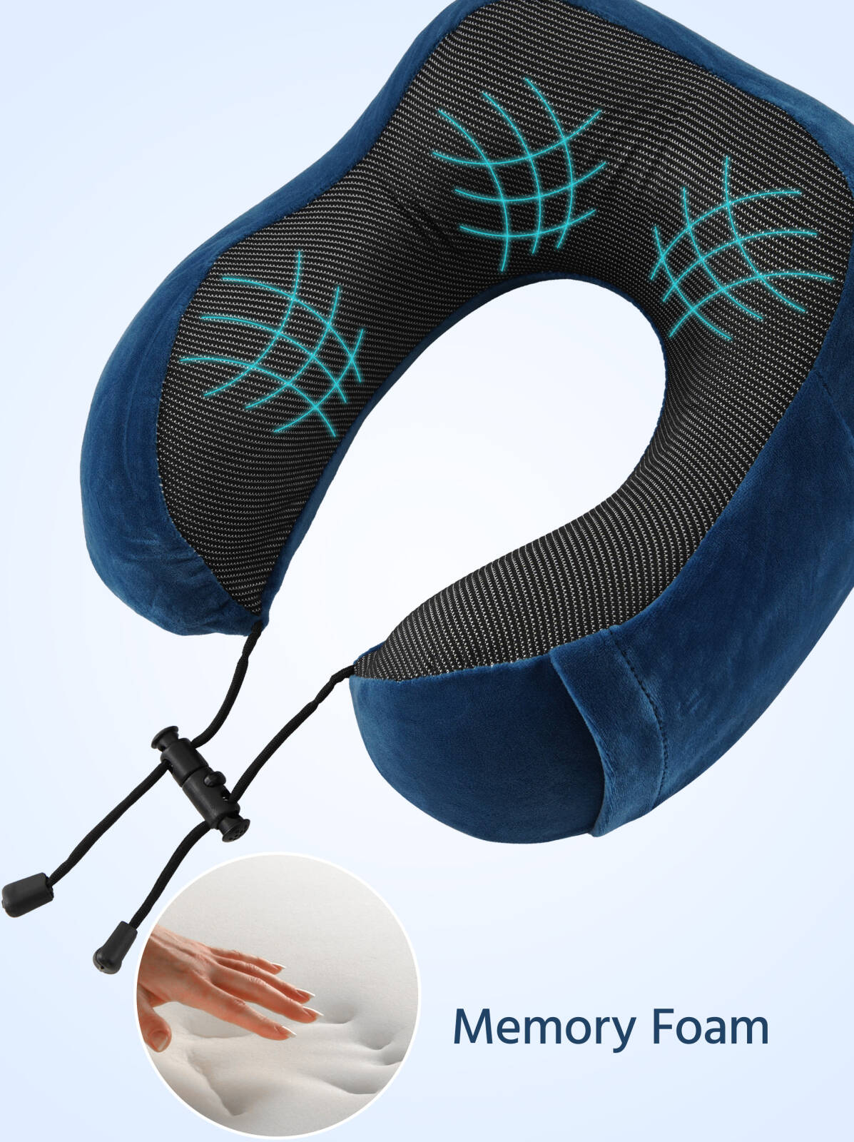 Oreiller cervical de cou en mousse وسادة عنق إسفنجية للرقبة وسادة السفر، رغوة الذاكرة، وسادة الرقبة الطائرة