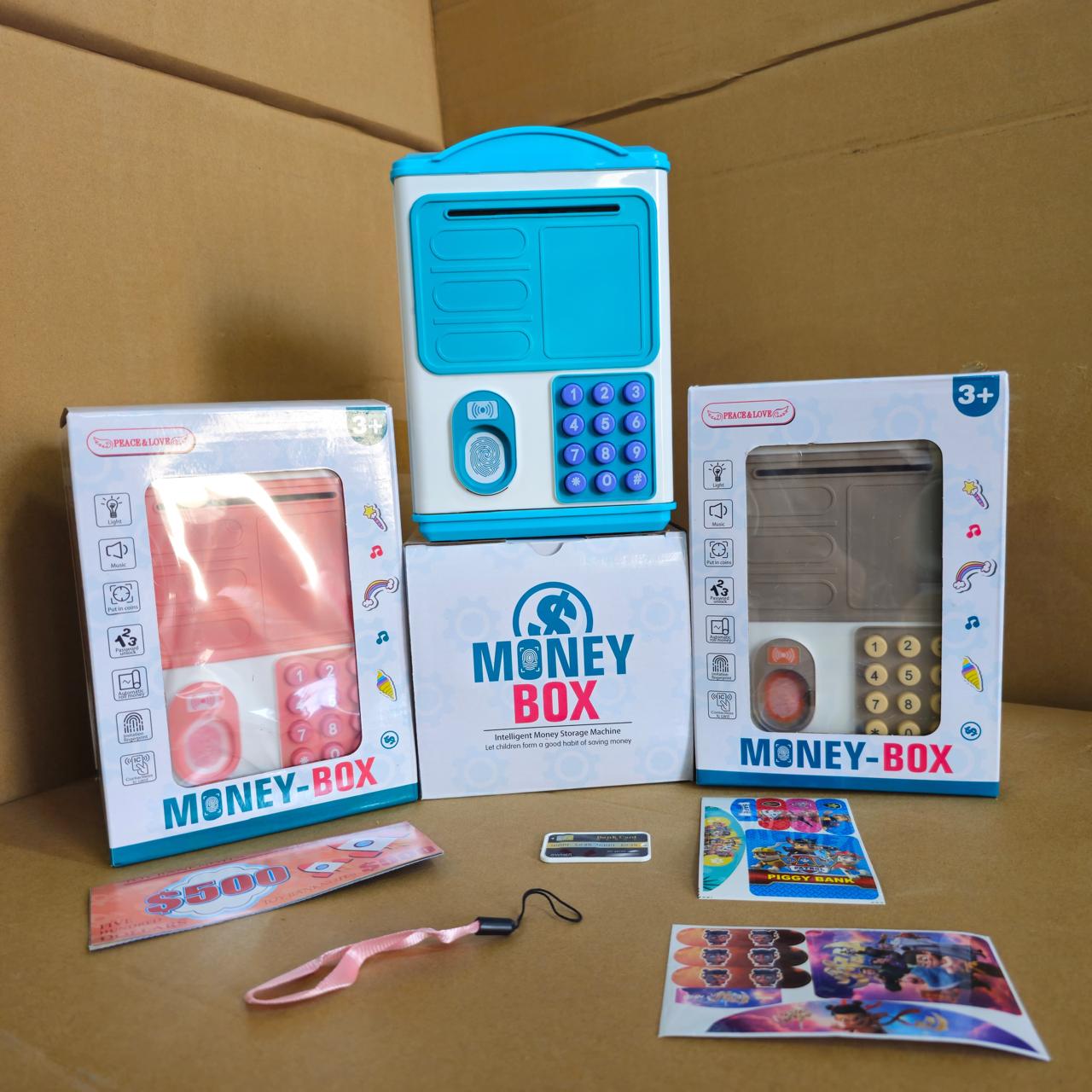 Money Box Tirelire électronique pour enfants حصالة نقود كهربائية للاطفال مع حماية بكلمة مرور ومستشعر للاصابع