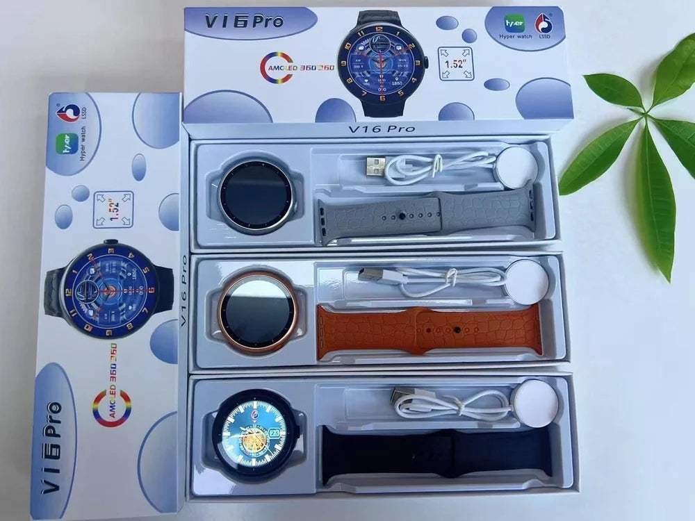 ساعة Ultra V16 Pro الذكية المزودة بخاصية الاتصال عبر البلوتوث وشاشة LED مقاس 1.5 بوصة