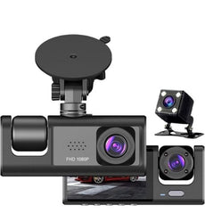 كاميرا سيارة 3 عدسات تسجيل شامل من كل الزوايا 3-Channel Car DVR