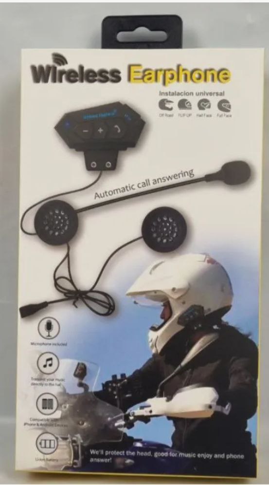 Motocycle BT Helmet Headset with Microphone سماعة رأس بلوتوث للخوذة للدراجات النارية مزودة بميكروفون