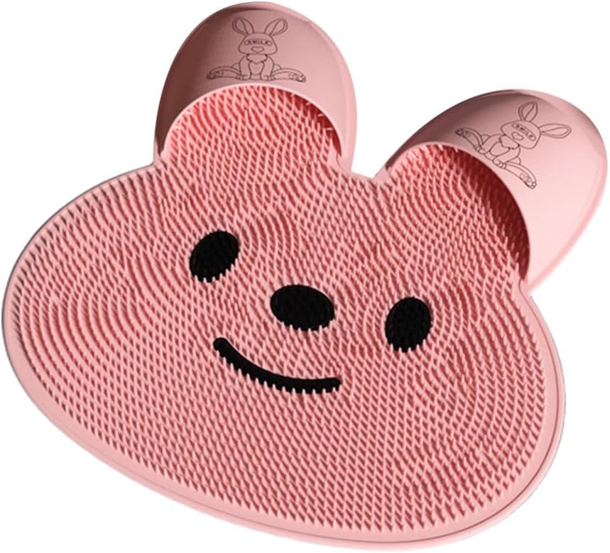 لوحة تدليك متعددة سجادة حمام سيليكون غير قابلة للانزلاق على شكل أرنب للحمام Tapis de Bain Antidérapant Silicone en forme Lapin pour Salle de Bain