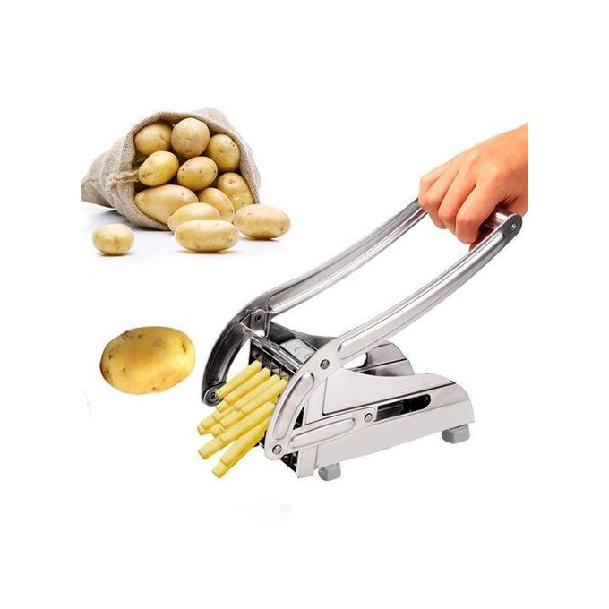قطاعة بطاطس مقلية مع شفرتين من الفولاذ المقاوم للصدأ Coupe-frites avec 2 lames en acier inoxydable coupe-pommes de terre coupe-hachoir