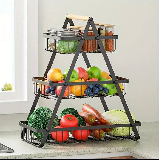 Rangement de Cuisine en Inox Noir à 3 Étagères وحدة تخزين منظم مطبخ من الفولاذ المقاوم للصدأ باللون الأسود مع 3 أرفف