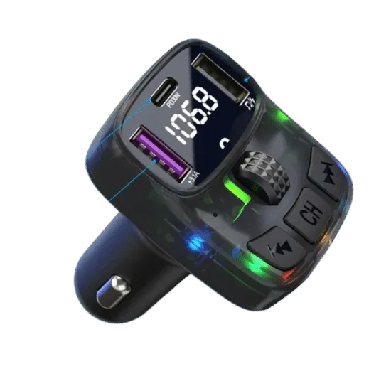 Car Charger MP3 Player 2USB Chargeur de Voiture Allume-Cigare Intelligent CIK-C01 Type-C