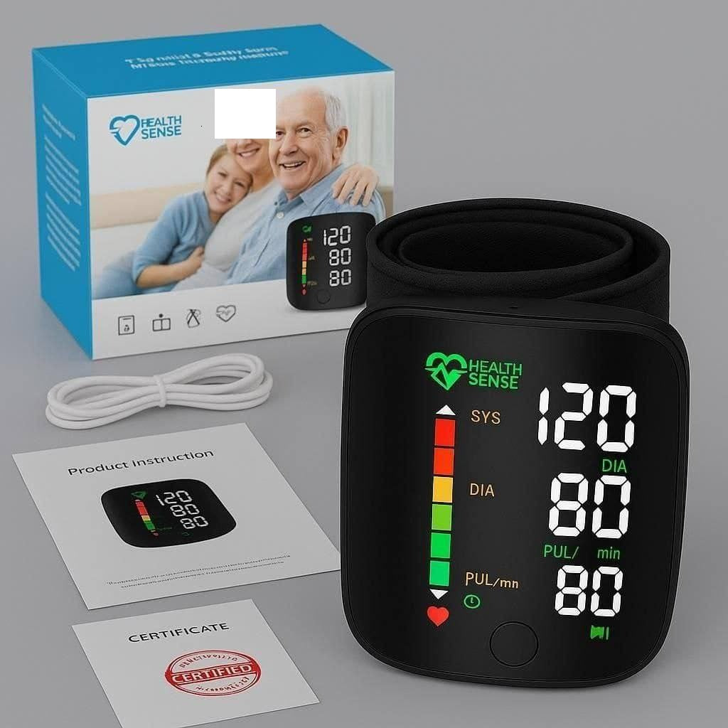 جهاز ضغط الدم الإلكتروني المحمول القابل لإعادة الشحن  Tensiomètre Électronique de Poignet Portable rechargeable tactile rétroéclairé