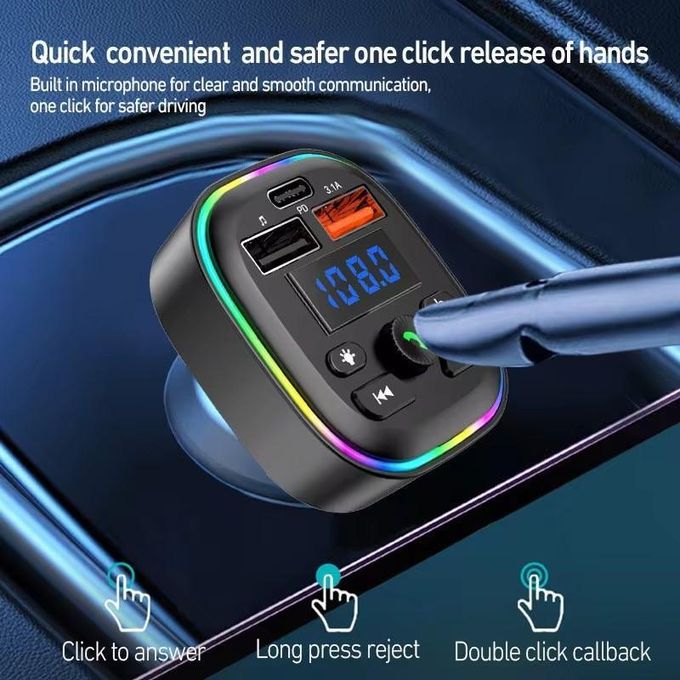 HM138 شاحن سيارة USB سريع Transmetteur FM 3 Port Rapide Mobile Téléphone 3.1A Rapide Chargeur De Voiture Usb