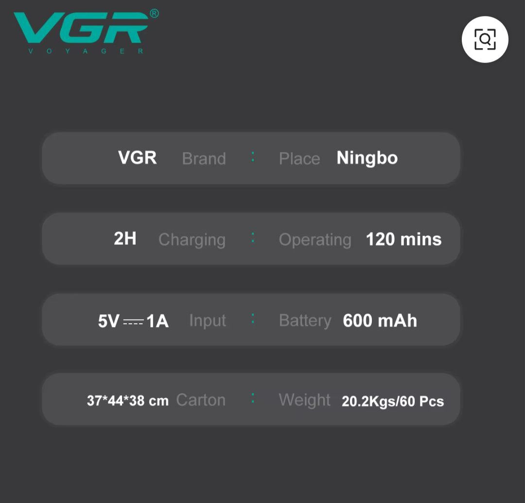 ماكينة حلاقة الشعر الكهربائية VGR V-055 للرجال VGR V-055 Tondeuse à Cheveux électrique pour Hommes