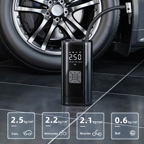Compresseur d’Air Portable Digital Gonfleur Électronique pour Pneus avec Affichage LED