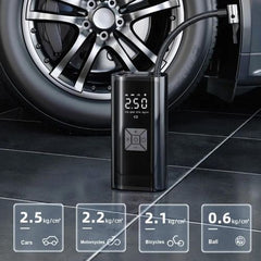 Compresseur d’Air Portable Digital Gonfleur Électronique pour Pneus avec Affichage LED