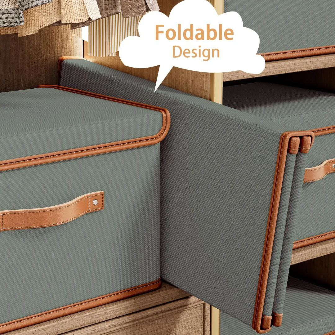 Boîte de rangement pliable avec couvercle صندوق تخزين كبير من قطعتين مصنوع من قماش MDF