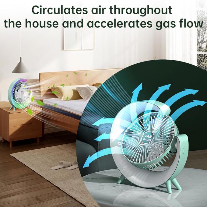 مروحة مكتبية ملونة Ventilateur de Bureau Coloré USB Mini Ventilateur Portable Silencieux