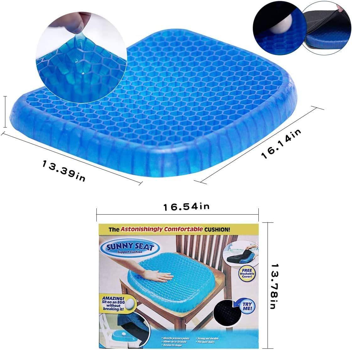 Coussin orthopédique de gel nid d'abeille respirable et confortable وسادة مقعد جل لتقويم العظام مسامية ومريحة