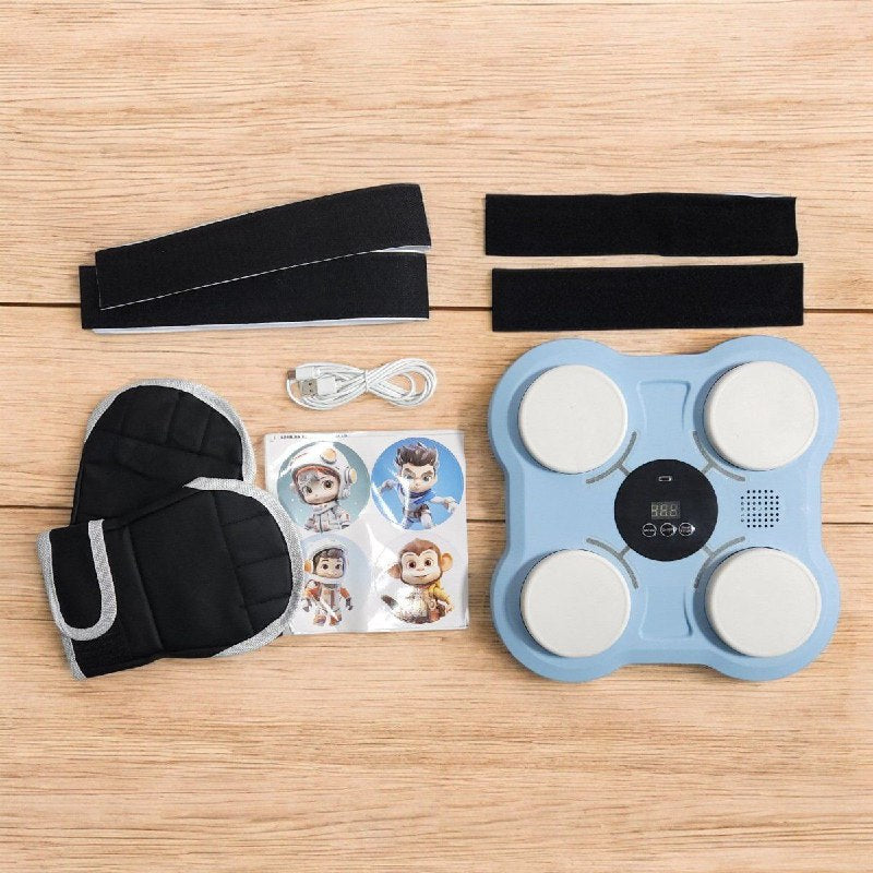 Kids Interactive Boxing Pad with Stickers جهاز الملاكمة التفاعلي للأطفال مزود بملصقات شخصيات ممتعة وأضواء تفاعلية