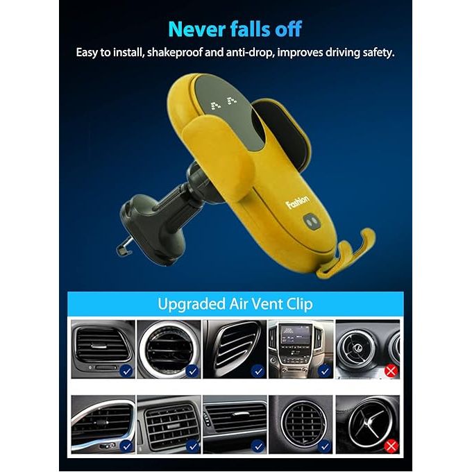 حامل شاحن السيارة اللاسلكي، تثبيت تلقائي، دوران 360 درجة Support de chargeur sans fil de voiture
