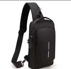 Sac à Bandoulière en Cuir, Sacoche de Poitrine Imperméable حقيبة كتف جلدية، حقيبة صدر مقاومة للماء