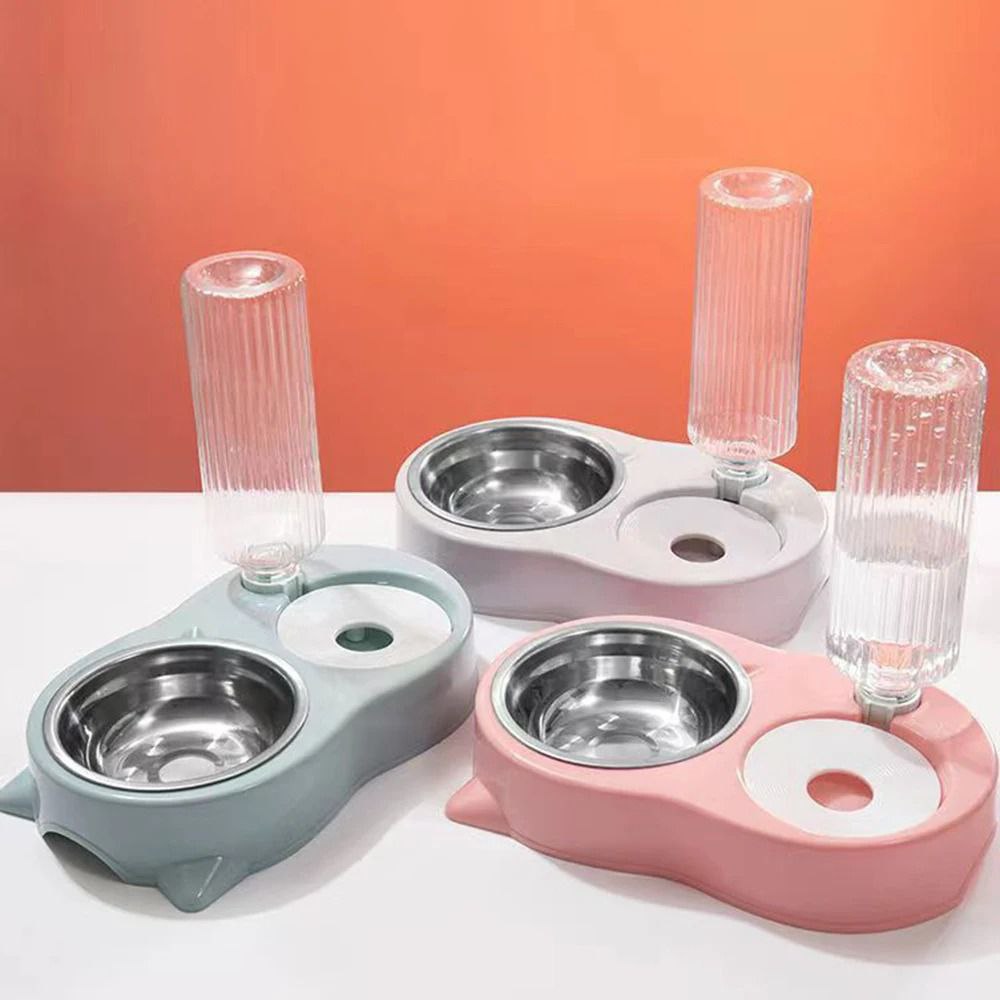 Ensemble de Distributeur d’Eau et de Nourriture Facile à Recharger pour Chats مجموعة موزع طعام وماء للقطط