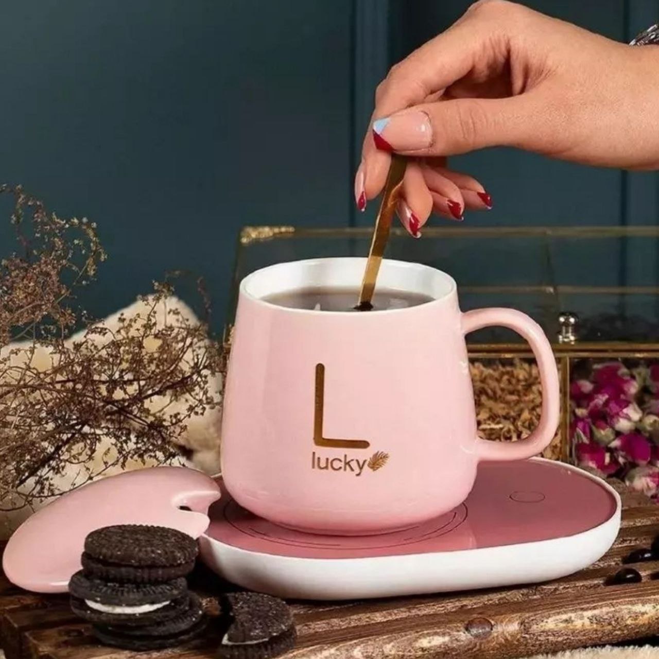 سخان أكواب القهوة الذكي مع الشحن اللاسلكي Chauffe-tasse à café intelligent avec chargement sans fil