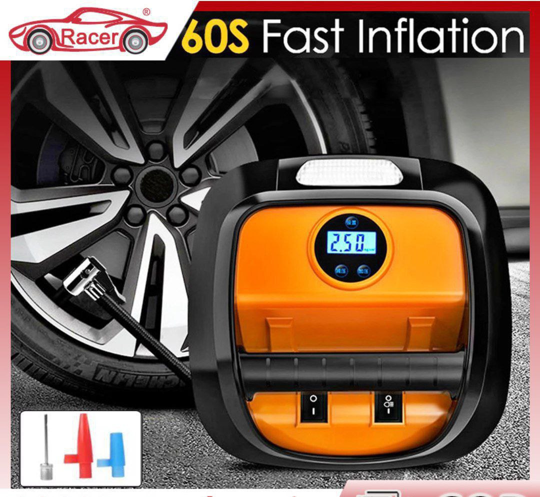 مضخة إطارات السيارة الكهربائية، ضاغط مع شاشة رقمية LED Pompe à pneus électrique pour voiture,compresseur à affichage numérique
