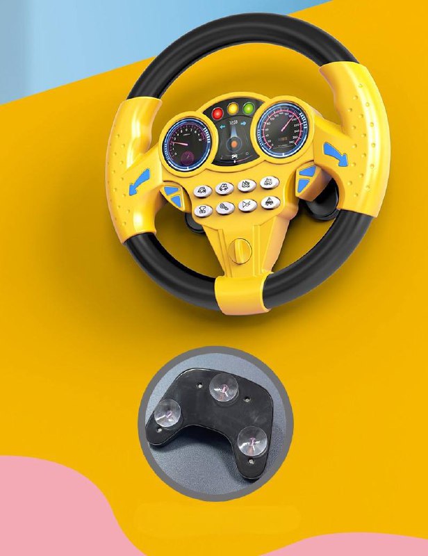 عجلة قيادة محاكاة صفراء للأطفال Volant de simulation jaune pour enfants