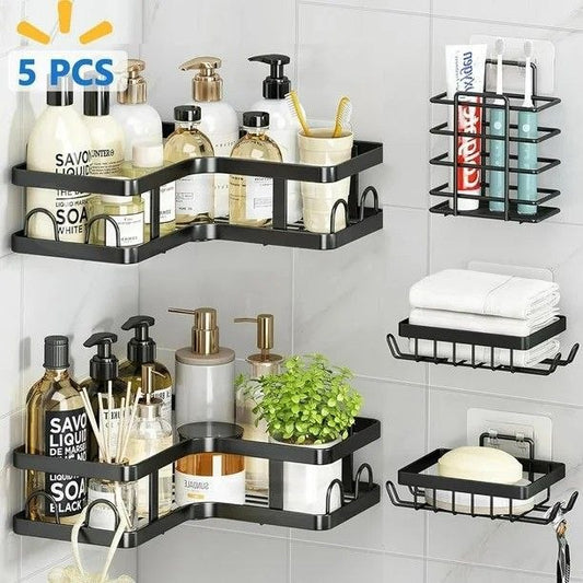 kit d'organisation de douche adhésif طقم منظم دش لاصق من Maxiffe، مصنوع من الفولاذ المقاوم للصدأ