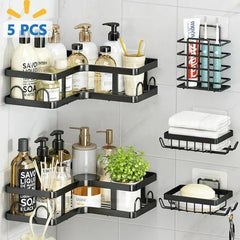 kit d'organisation de douche adhésif طقم منظم دش لاصق من Maxiffe، مصنوع من الفولاذ المقاوم للصدأ