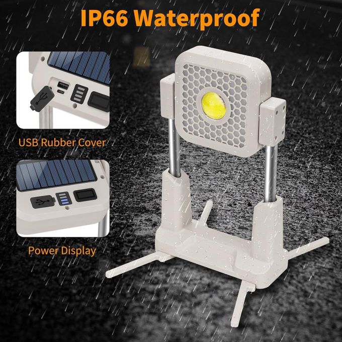 مصباح شمسي محمول بتقنية LED مع ارتفاع قابل للتعديل وحامل قابل للتوجيه Lampe Solaire LED Portable avec Hauteur Réglable et Support Orientable