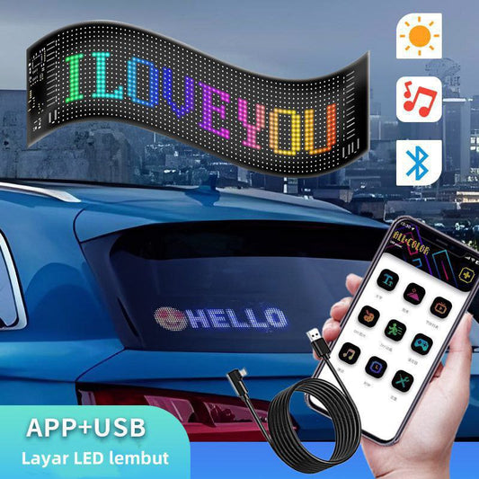 لوحة LED مرنة قابلة للبرمجة لنوافذ السيارات Panneau LED flexible programmable pour vitres de voiture