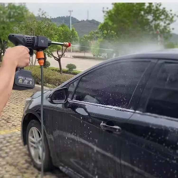 مسدس غسيل السيارات اللاسلكي مع بطاريتين Pistolet de lavage de voiture sans fil avec 2 batteries 48 V