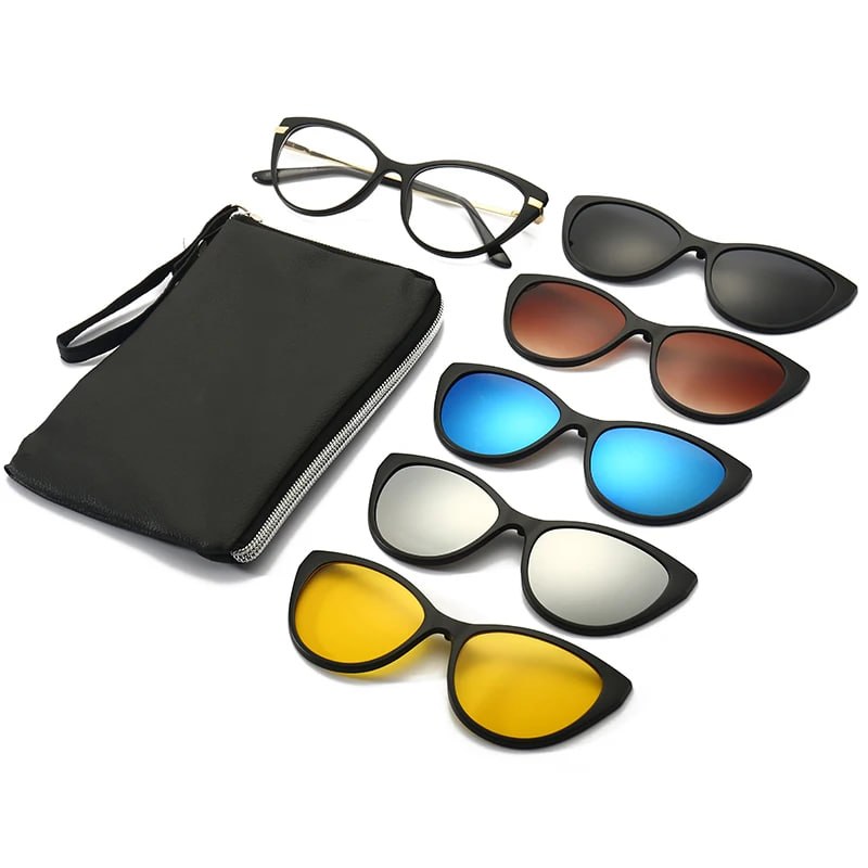 نظارات ماجيك فيجن مغناطيسية 6 في 1 للشمس والليل والقيادة Magic Vision Lunettes Magnétiques 6 en 1 pour Soleil, Nuit et Conduite