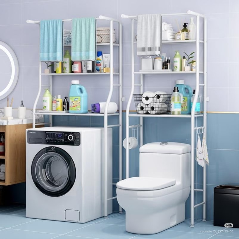 وحدة تخزين للحمام فوق المرحاض ن 3 مستويات Rangement Salle de Bain au-Dessus des Toilettes