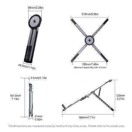 Support pliable multifonctionnel 4 en 1 pour smartphones, tablettes et ordinateurs portables حامل متعدد الوظائف قابل للطي 4 في 1 للهواتف الذكية والأجهزة اللوحية وأجهزة الكمبيوتر المحمولة