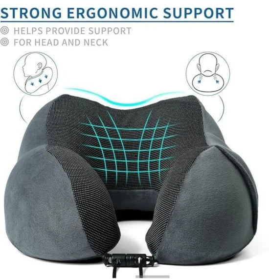 Oreiller cervical de cou en mousse وسادة عنق إسفنجية للرقبة وسادة السفر، رغوة الذاكرة، وسادة الرقبة الطائرة